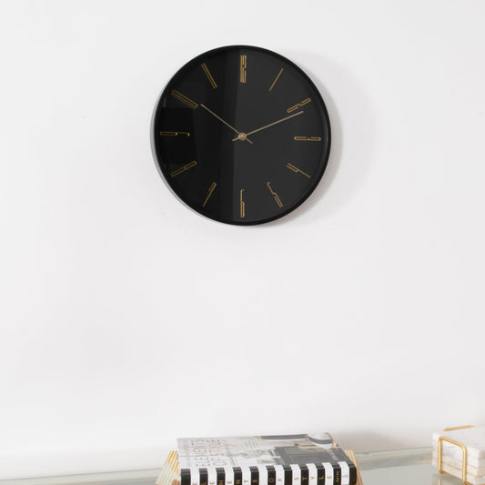 Black 12" Modern Analogue Clock-Kulani Home