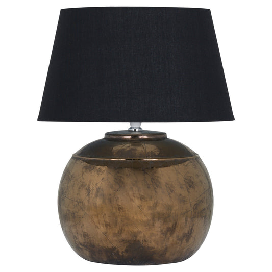 Bronze Metallic Ceramic Table Lamp-Kulani Home