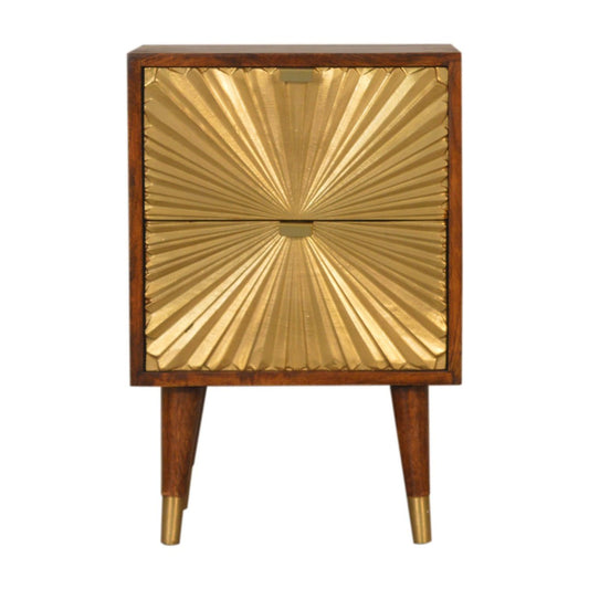 Chestnut Gold Bedside Table: A Touch of Luxury for Your Bedroom-Kulani Home
