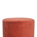 Crimson Velvet Footstool with Gilded Base-Kulani Home