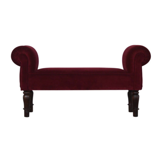 Crimson Velvet Seating Bench-Kulani Home