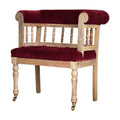 Crimson Velvet Upholstered Hallway Chair-Kulani Home
