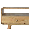 Curved Oak-ish Console Table: A Stylish Storage Solution for Your Home-Kulani Home