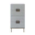 Grey Chevron 4-Drawer Narrow Chest with Soft Close Runner - Exquisite Storage Solution-Kulani Home