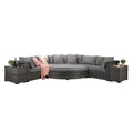 Grey Corner Set with Poof and End Tables-Kulani Home