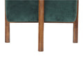 Luxurious Emerald Green Velvet Footstool with Solid Wood Legs-Kulani Home