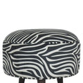 Luxury Zebra Print Velvet Footstool-Kulani Home