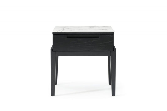 Marble 1-Drawer Bedside Table: A Luxurious Addition to Your Bedroom-Kulani Home