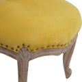 Mustard Velvet Studded Occasional Chair-Kulani Home