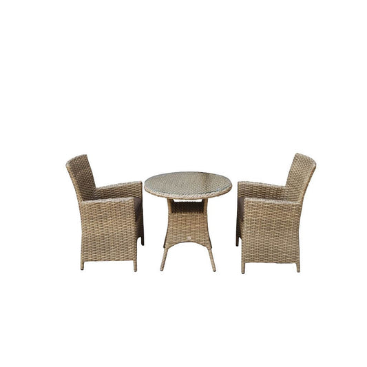 Nature-inspired 2 Seat Bistro Set with High Back Dining Chairs-Kulani Home