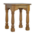 Oak-ish Solid Wood End Table with Hand-Turned Legs-Kulani Home