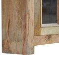 Rustic Oak Corner TV Cabinet: Handcrafted Country Charm with Glazed Doors-Kulani Home