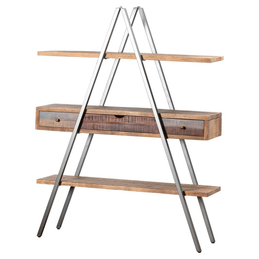 Rustic Urban Storage Bookcase: The Perfect Blend of Style and Functionality-Kulani Home
