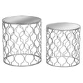 Silver Foil Mirrored Side Tables - Set of Two-Kulani Home