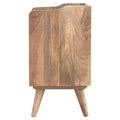 Solid Oak-Ish 3-Drawer Bedside Table with Gallery Back-Kulani Home