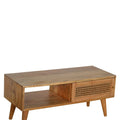 Solid Wood Rattan Coffee Table with Storage - Timeless Elegance for Your Living Space-Kulani Home