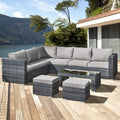 The Luxurious Ocean Grey 8 Seat Corner Set: The Epitome of Outdoor Elegance-Kulani Home