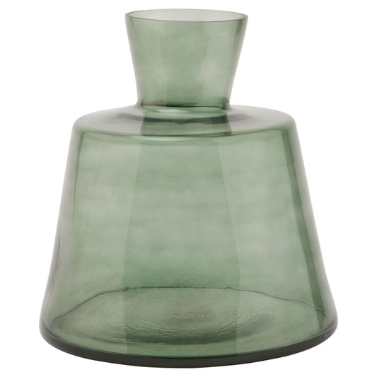 Smoked Sage Glass Large Ellipse Vase
