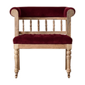 Crimson Velvet Upholstered Hallway Chair