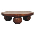 Chestnut Central Table with Ball Feet