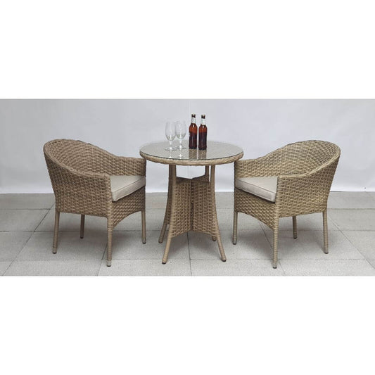2-Seater Bistro Set with Stackable Chairs-Kulani Home