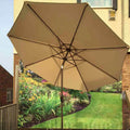 3M Table Parasol with Adjustable Tilt and Beige Canopy-Kulani Home
