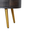 Ash Black Bedside Table with Brass Legs-Kulani Home