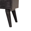 Ash Black Wood Bedside Table with Nordic Style Legs and Multiple Drawers-Kulani Home