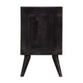 Ash Black Wood Bedside Table with Nordic Style Legs and Multiple Drawers-Kulani Home