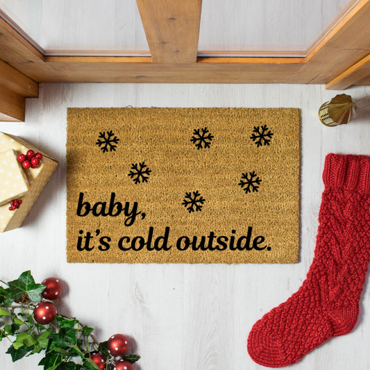 Baby it's Cold Outside Snowflakes Doormat-Kulani Home