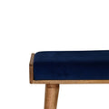 Blue Velvet Tray-Style Footstool: A Luxurious Addition to Your Home-Kulani Home