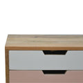 Blush Pink and White Solid Wood Bedside Table-Kulani Home