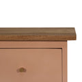 Blush Pink Hand Painted Solid Wood Bedside Table-Kulani Home