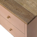 Blush Pink Hand Painted Solid Wood Bedside Table-Kulani Home