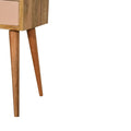 Blush Pink Hand Painted Solid Wood Bedside Table with Scandinavian Legs-Kulani Home