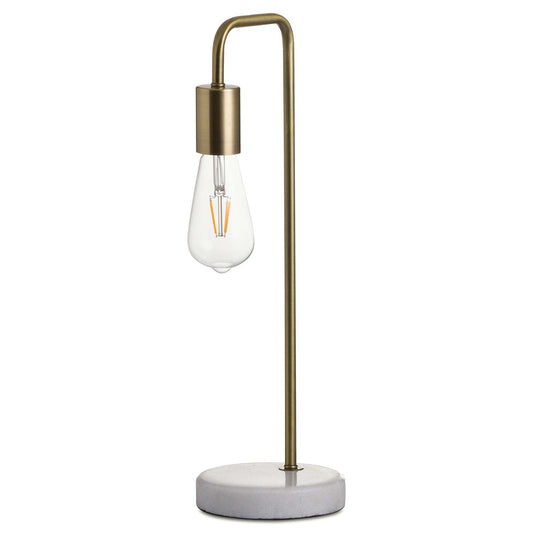 Brass and Marble Industrial Desk Lamp-Kulani Home
