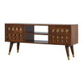 Brass Inlay Cut Out Media Console: A Stunning Addition to Your Living Space-Kulani Home
