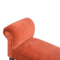 Brick Red Velvet Upholstered Bench-Kulani Home