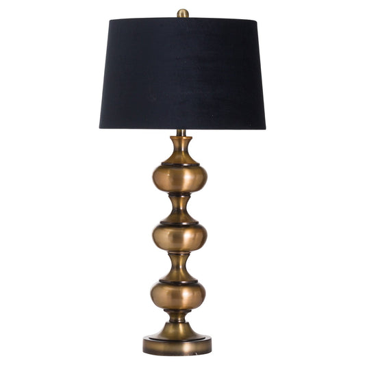 Bronze Table Lamp with Luxurious Black Velvet Shade-Kulani Home