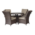 Brown 4 Seat Round Table with UV Treated Wicker - Perfect for Outdoor Gatherings-Kulani Home
