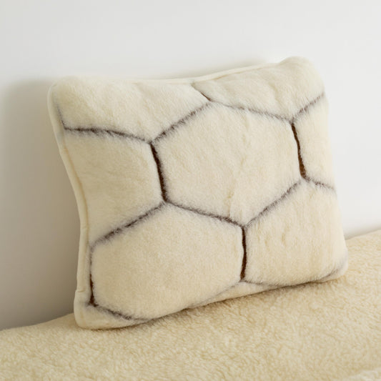 Cashmere Wool Cushion - Natural Hex-Kulani Home