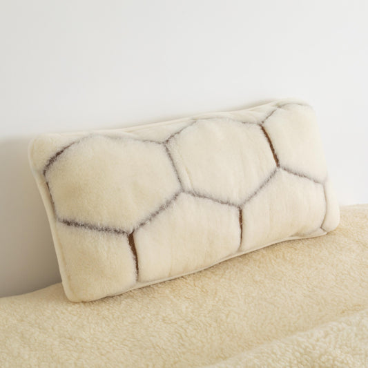 Cashmere Wool Pillow - Natural Hex-Kulani Home