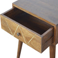 Chestnut Brass Inlay Bedside Table-Kulani Home