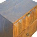 Chestnut Prism Solid Wood Bedside Table-Kulani Home