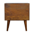 Chestnut Prism Solid Wood Bedside Table-Kulani Home