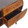 Chestnut Round Media Console: A Stylish Storage Solution for Your Living Room-Kulani Home