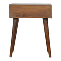 Chestnut Wood Bedside Table with Artistic Brass Inlay-Kulani Home
