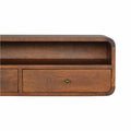 Chestnut Wood Wall Mounted Console Table with 2 Drawers-Kulani Home