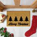 Christmas Trees with Merry Christmas Greeting Doormat-Kulani Home