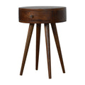 Circular Chestnut Wood Bedside Table: A Timeless Accent Piece for Your Home-Kulani Home